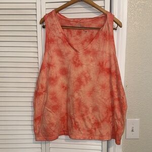 Time and Tru Orange/Peach Tie-Dye Tank Top - XXXL